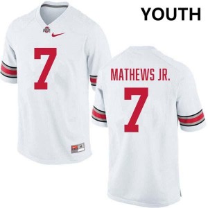 Jermaine Mathews Jr. OSU Buckeyes #7 NCAA Youth Football Jersey - White 758111-745