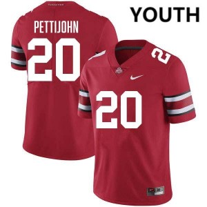 Riley Pettijohn Go Bucks Football #20 Youth Game Jersey - Red 861684-962