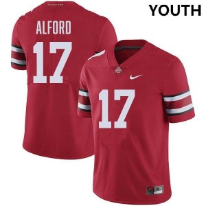 Tarvos Alford The Fighting Buckeyes Official Football Youth #17 Jersey - Red 936369-240