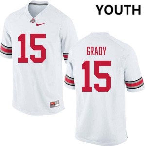 Zion Grady Buckeye Nation #15 Football Player Youth Jersey - White 718640-290