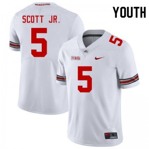 Aaron Scott Jr. The Fighting Buckeyes Player Football #5 Youth Jersey - White 800504-947