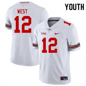 Bryce West Ohio State Buckeyes Youth Embroidery #12 Football Jersey - White 962276-524