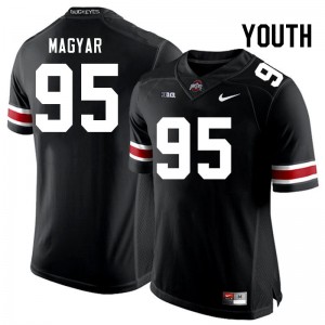 Casey Magyar Ohio State Embroidery Football #95 Youth Jersey - Black 133838-525