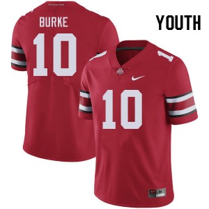 Denzel Burke The Fighting Buckeyes Game Football #10 Youth Jersey - Red 544228-512