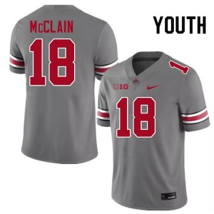 Jaylen McClain Ohio State Buckeyes High School #18 Football Youth Jersey - Grey 272704-590