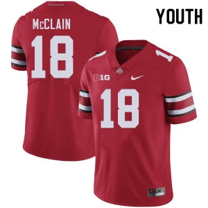 Jaylen McClain Ohio State Football 2025-26 #18 Youth Jersey - Red 690787-974