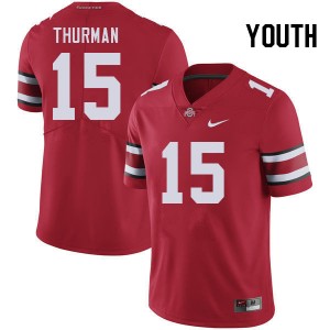 Jelani Thurman Buckeye Nation Youth 2025-26 #15 Football Jersey - Red 201328-881