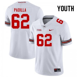 Joshua Padilla Ohio State 2025-26 #62 Youth Football Jersey - White 279330-930