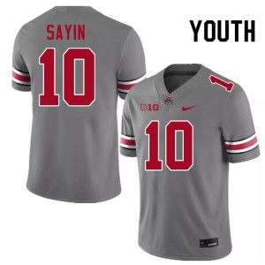 Julian Sayin Ohio State Buckeyes Embroidery Youth #10 Football Jersey - Grey 688157-695