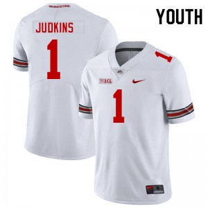 Quinshon Judkins Ohio State Buckeyes Football #1 Youth Stitched Jersey - White 101182-117