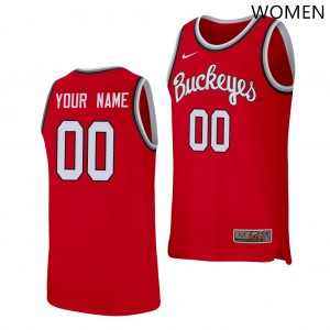 Custom Ohio State Womens #00 Basketball 2025-26 Jersey - Scarlet 565042-680