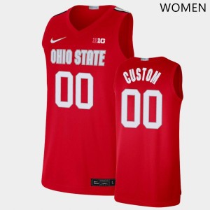Custom Ohio State Buckeyes Game Basketball #00 Womens Jersey - Scarlet 738419-896