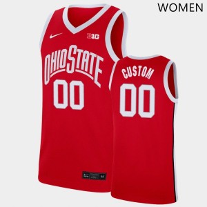 Custom Buckeye Nation NCAA Basketball Women's #00 Jersey - Scarlet 544002-172