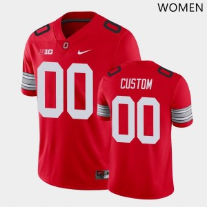 Custom The Ohio State 2025-26 #00 Football Womens Jersey - Scarlet 463566-379