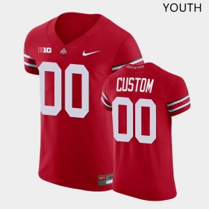 Custom Buckeye Nation University #00 Youth Football Jersey - Scarlet 699171-525