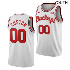 Custom OSU Youth #00 Player Basketball Jersey - White 130241-391